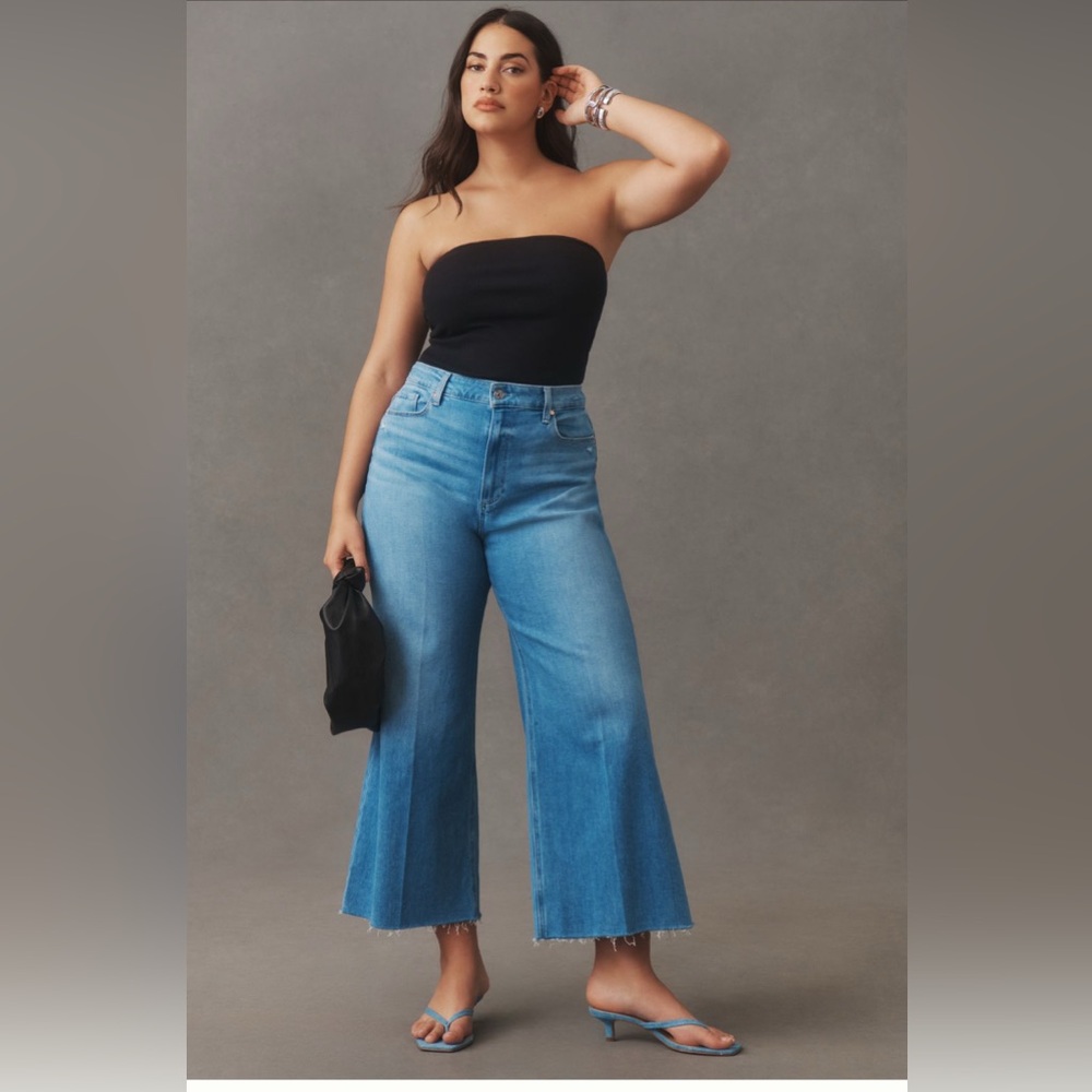 PAIGE Anessa High-rise Cropped Wide-leg Jeans